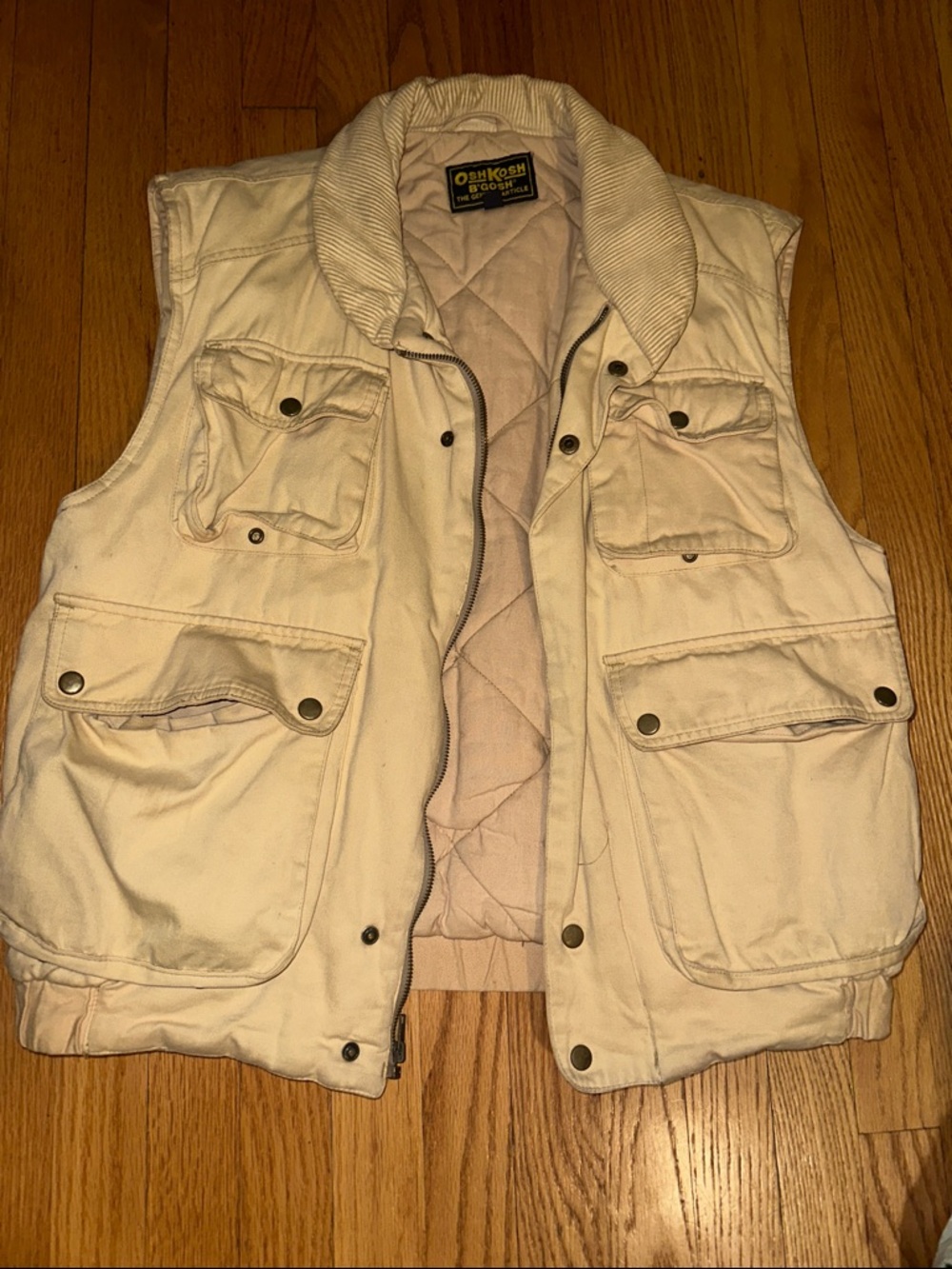 OshKosh B'gosh Men's Cream Quilted Utility Vest
